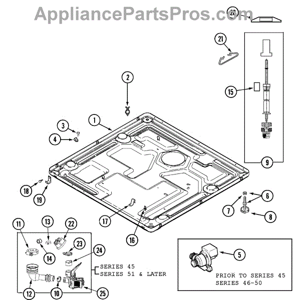 Parts for Maytag MLG19PDAWW: Base (washer) Parts - AppliancePartsPros.com