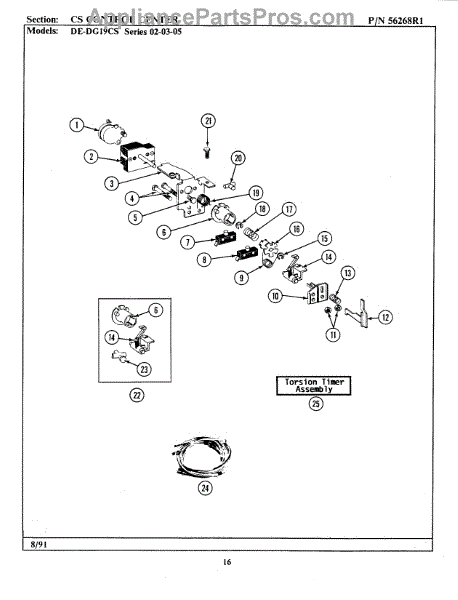 Whirlpool WP305797 Torsion Timer Assembly ...