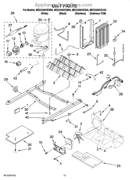 Parts for Maytag MSD2550VEB00: Unit Parts - AppliancePartsPros.com