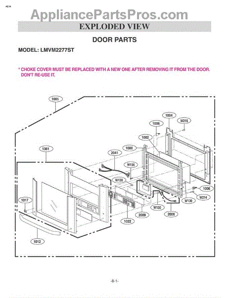 Parts for LG LMVM2277ST / AS1ELGA: Section 1 Parts - AppliancePartsPros.com