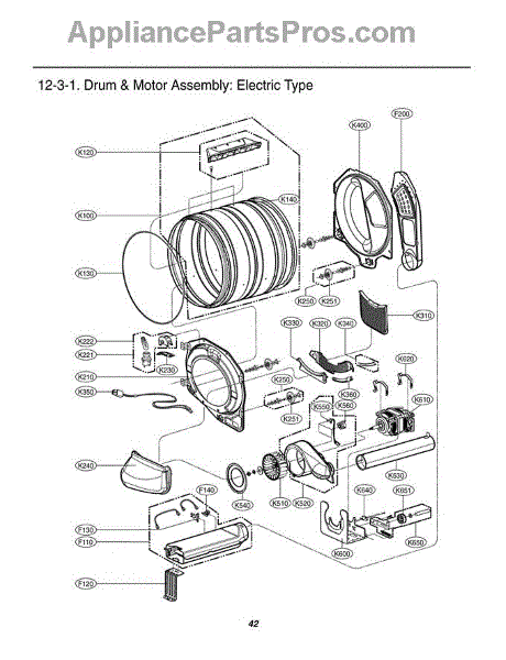 Parts for LG DLE1310W / ABWEEUS: Section 3 Parts - AppliancePartsPros.com