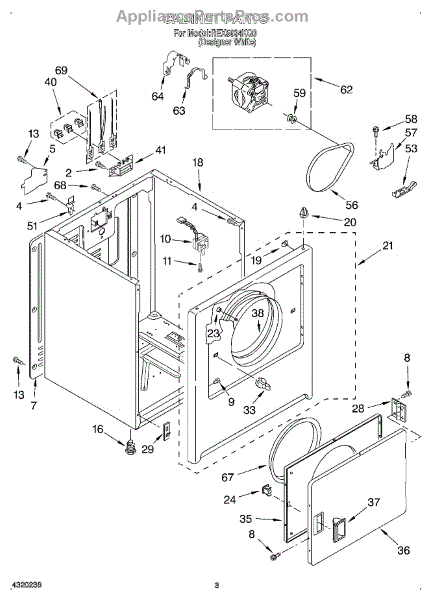 Parts For Roper Rex5634kq0: Section Parts - Appliancepartspros.com