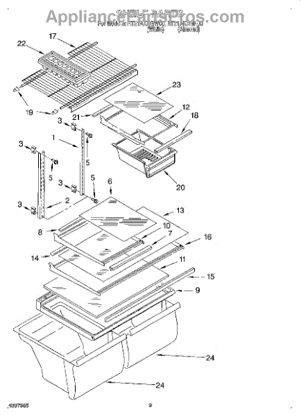 Parts for Roper RT21AKXGW00: Shelf, Lit / Optional Parts ...