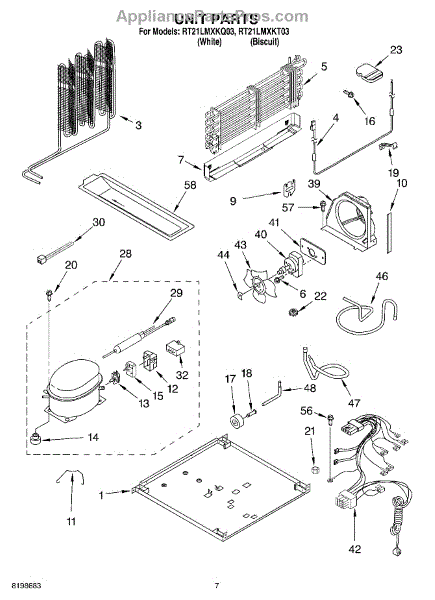 Parts For Roper RT21LMXKQ03: Unit Parts - AppliancePartsPros.com