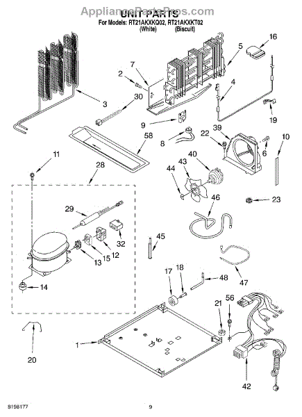 Parts For Roper RT21AKXKQ02: Unit, Optional Parts - AppliancePartsPros.com