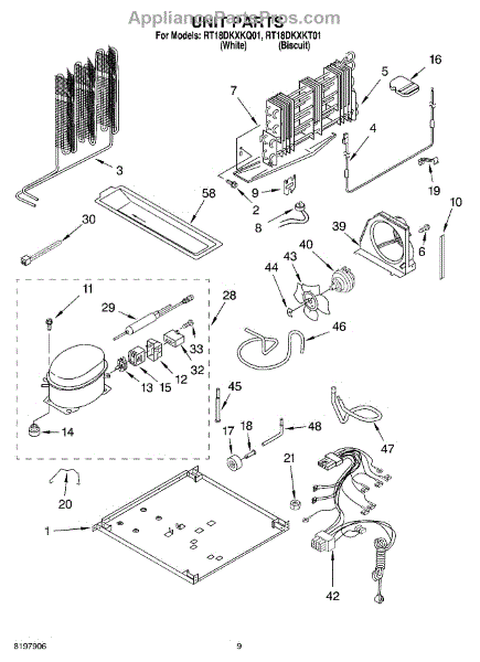 Parts for Roper RT18DKXKQ01: Unit, Optional Parts - AppliancePartsPros.com