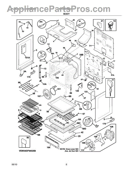 Parts for Electrolux EW30DF65GSH: Body Parts - AppliancePartsPros.com