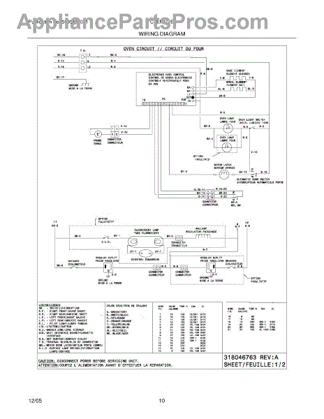 Parts for Frigidaire CFEF372ES3: Wiring Diagram Parts ...