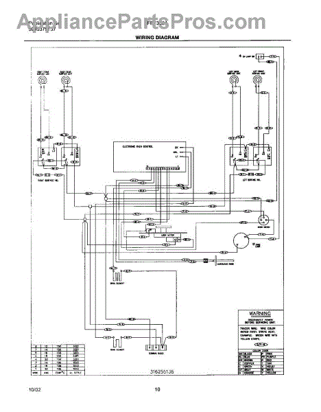 Parts for Frigidaire FEF355ASE: Wiring Schematic Parts ...