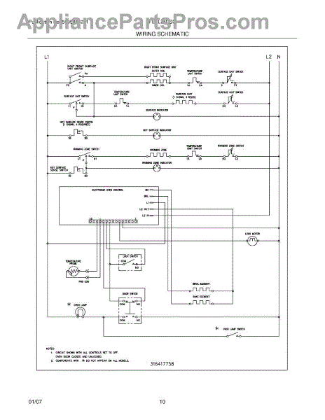 Parts for Frigidaire FEFL64DSC: Wiring Schematic Parts ...