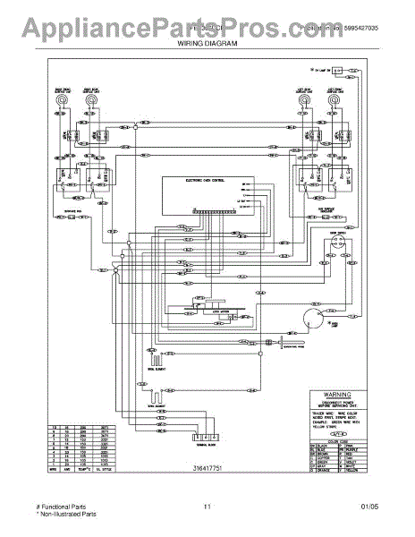Parts for Frigidaire FEF366DCD: Wiring Diagram Parts ...