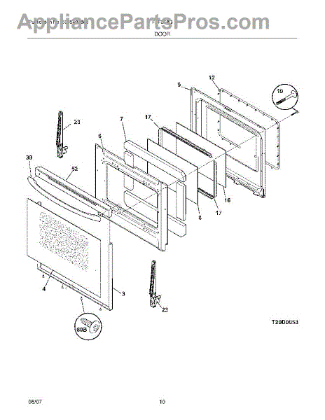 Parts for Frigidaire FEF368GBA: Door Parts - AppliancePartsPros.com