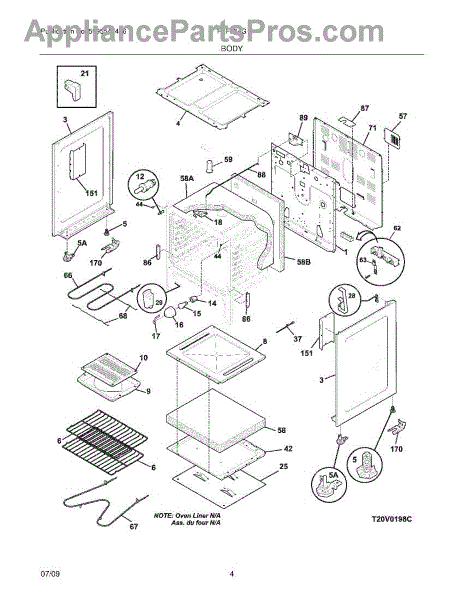 Parts for Frigidaire FEF354GSD: Body Parts - AppliancePartsPros.com