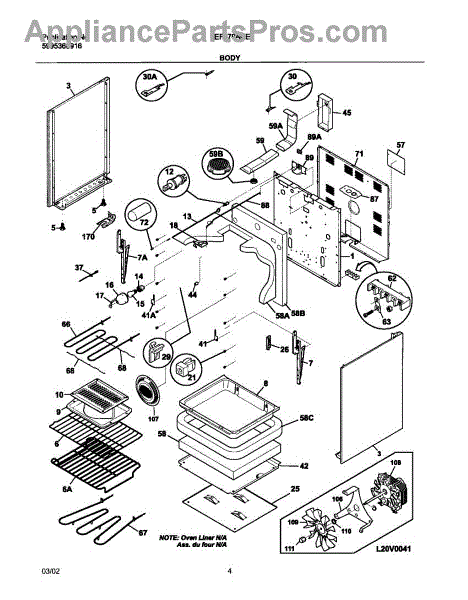 Parts for Frigidaire FEF379ACE: Body Parts - AppliancePartsPros.com