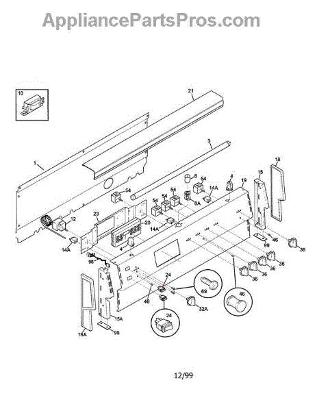 Parts for Frigidaire FEF455WFBC: Backguard Parts - AppliancePartsPros.com