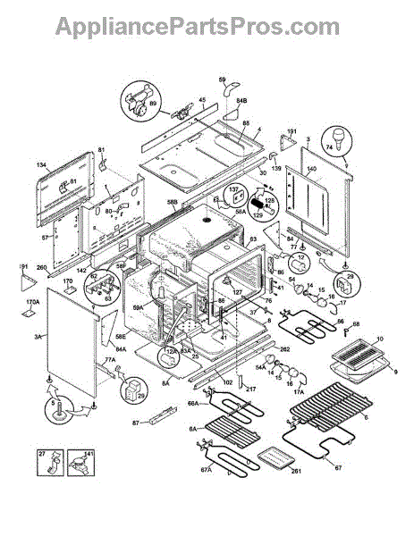 Parts for Frigidaire FEF455WFBC: Body Parts - AppliancePartsPros.com