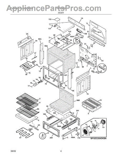 Parts for Frigidaire FGES3045KBA: Body Parts - AppliancePartsPros.com