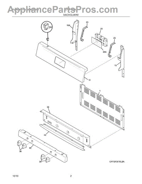 Parts for Frigidaire LFGF3014LWC: Backguard Parts - AppliancePartsPros.com