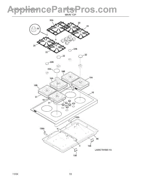 Parts for Frigidaire PLCF489CCD: Maintop Parts - AppliancePartsPros.com