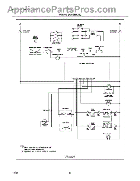 Parts for Frigidaire PLGF389CCC: Wiring Diagram Parts ...