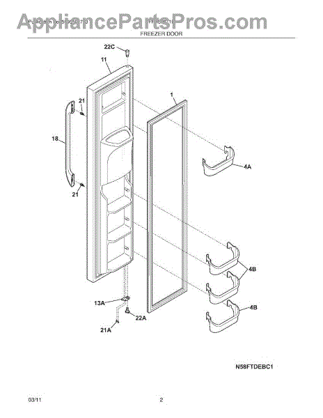 Parts for Frigidaire FFHS2611LW1: Freezer Door Parts ... frost diagram for chlorine 