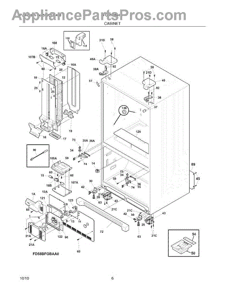 Parts For Frigidaire Fghn2844lp1 Cabinet Parts Appliancepartspros Com