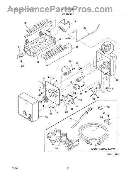 Parts for Frigidaire FRS26KF6EM3: Ice Maker Parts - AppliancePartsPros.com