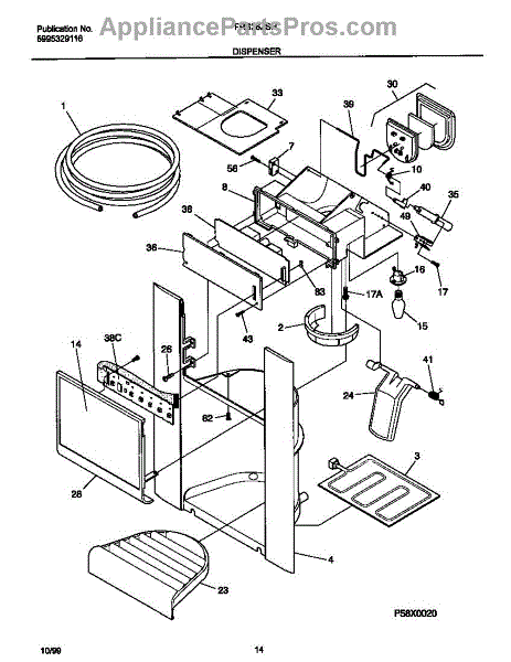 Parts for Frigidaire FRS26ZSHB2: Ice Dispenser Parts ...