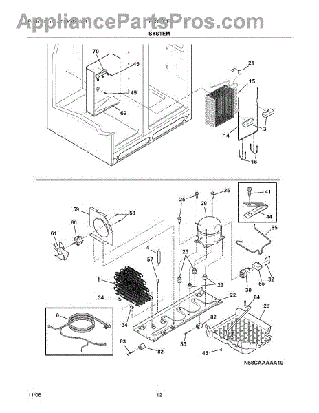 Parts for Frigidaire FRS6R5ESBC: System Parts - AppliancePartsPros.com