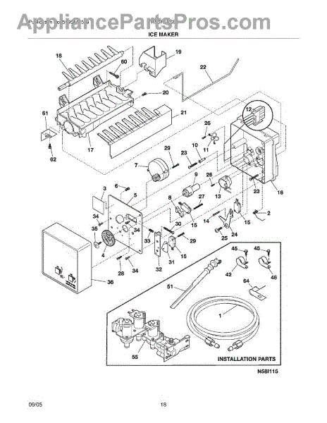 Parts for Frigidaire FRS6R5ESB4: Ice Maker Parts - AppliancePartsPros.com