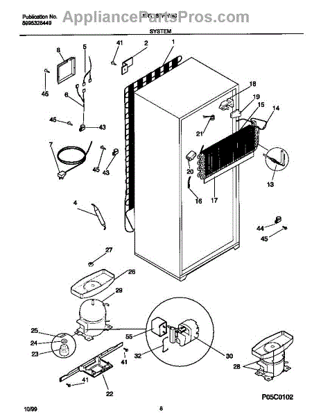 Parts for Frigidaire FRT18TPHW0: System Parts - AppliancePartsPros.com