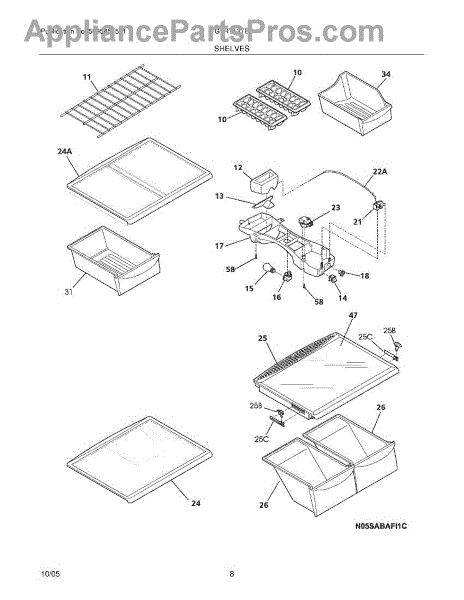 Frigidaire 240358928 Spill Safe Shelf (ap5650556) - Appliancepartspros.com