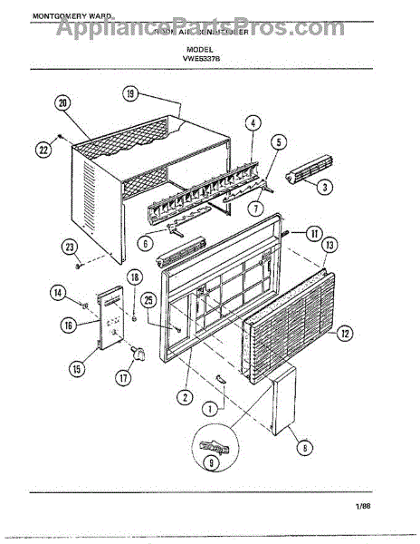 Parts for Frigidaire 5337B: Room Air Conditioner Parts ...