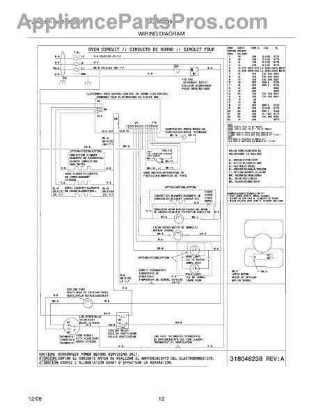 Parts for Frigidaire GLEB27M9EBA: Wiring Diagram Parts ...