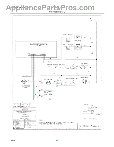 Parts for Frigidaire FGB24S5DCB: Wiring Diagram Parts ...