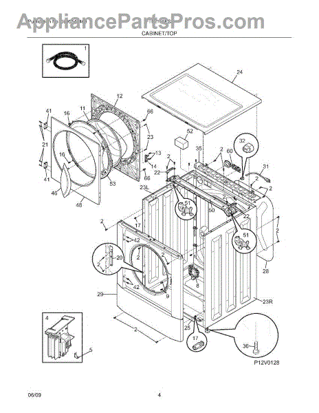 Parts for Frigidaire FTF2140FS2: Cabinet / Top Parts ...