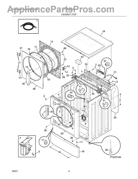 Parts for Frigidaire LTF2940FE1: Cabinet / Top Parts ...