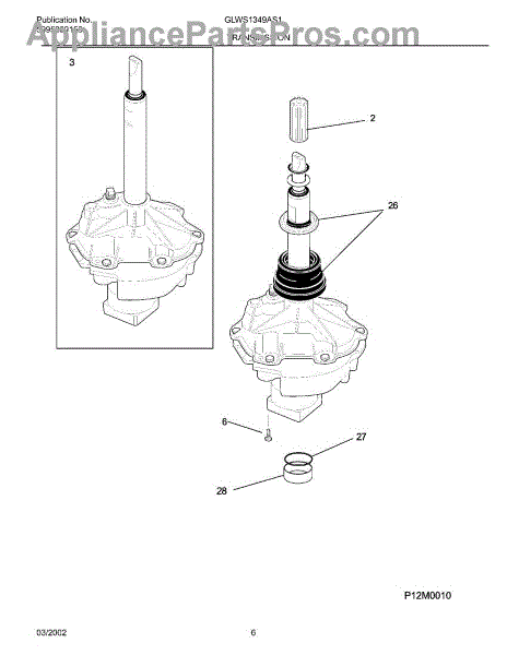 Frigidaire 134737100 Transmission (AP3892126) - AppliancePartsPros.com