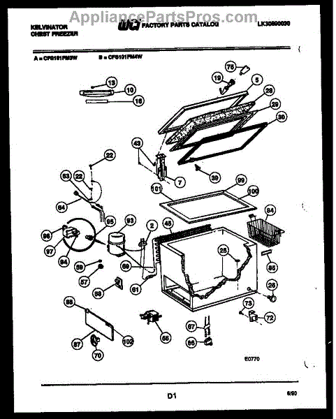 Parts for Frigidaire CFS101FM4W: Chest Freezer Parts ...