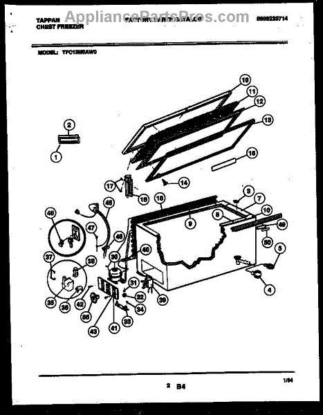 Parts for Frigidaire TFC13M0AW0: Chest Freezer Parts ...