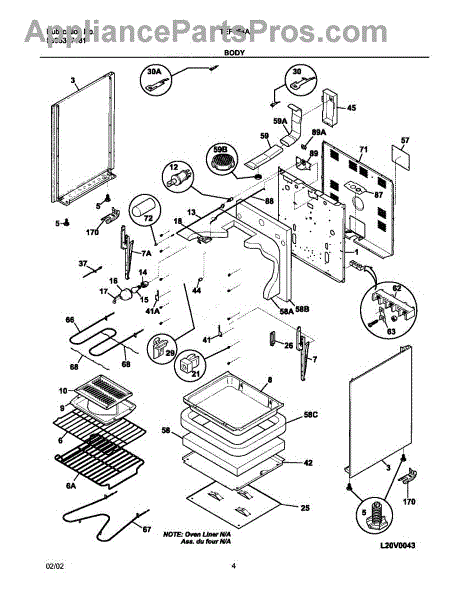 Parts for Tappan TEF364AQD: Body Parts - AppliancePartsPros.com