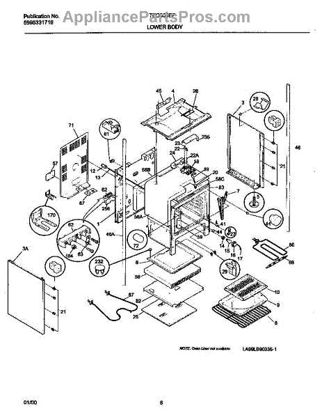 Parts for Frigidaire TEO356BFD3: Lower Body Parts - AppliancePartsPros.com