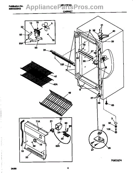 Parts for Frigidaire MFU17F3GW5: Cabinet Parts - AppliancePartsPros.com