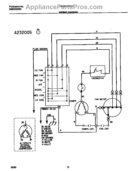 Parts For Frigidaire Was226g2a1  Wiring Diagram Parts