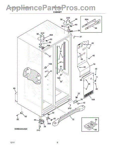 Parts for Electrolux EW23CS65GS1: Cabinet Parts - AppliancePartsPros.com