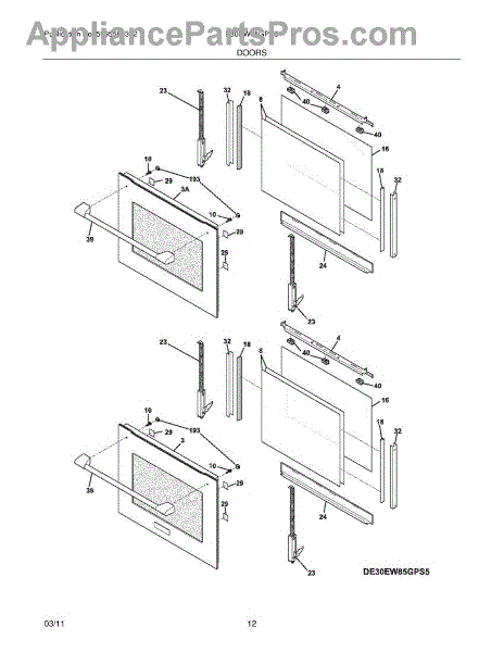 Parts for Electrolux E30EW85GPS6: Doors Parts - AppliancePartsPros.com