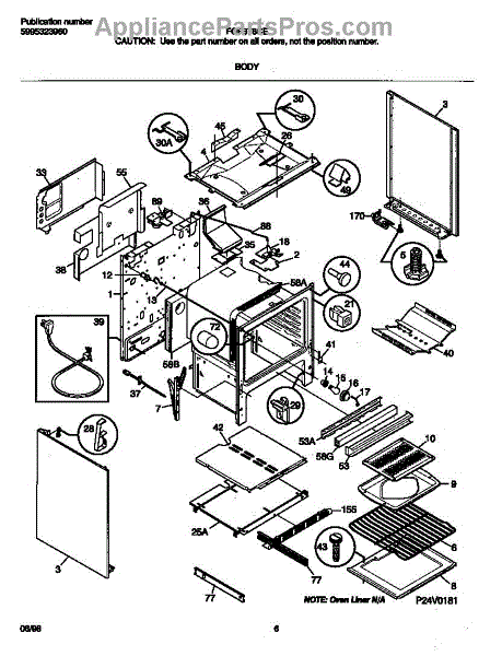 Parts for Frigidaire FGF376CETP: Body Parts - AppliancePartsPros.com