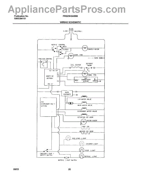 Parts For Frigidaire Frs23h5asb8: Wiring Schematic Parts 