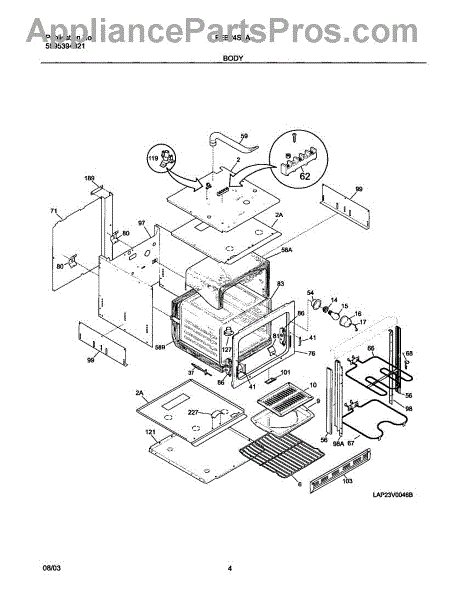 Parts for Frigidaire FEB24S2ABB: Body Parts - AppliancePartsPros.com