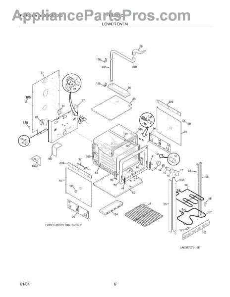 Parts for Frigidaire FEB27T6CBA: Lower Oven Parts - AppliancePartsPros.com